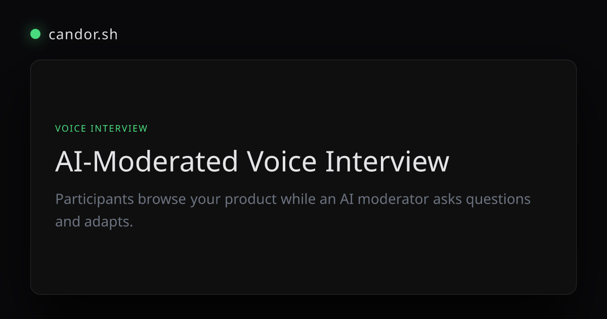 AI-Moderated Voice Interview | Candor